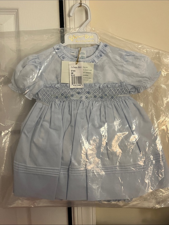 Feltman Brothers Other - Feltman Bros Light Blue Smocked Baby Dress 6M NWT